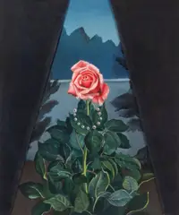 Jane Graverol, Le don de la parole, Oil and velvet on panel