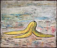 Walter Swennen, Pelure de banane, Oil on canvas