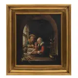 Replica de Frans van Mieris, Pareja de ancianos, Óleo sobre tela