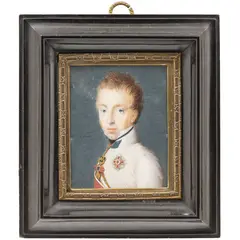 Retrato de Napoleón Ii, FRANCIA, SIGLO XIX, Óleo sobre lámina de marfil