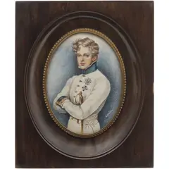 Benoit Gebelin, RETRATO DE NAPOLEÓN II, Óleo sobre lámina de marfil