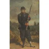 Retrato de Militar, FRANCIA, SIGLO XX, Óleo sobre madera