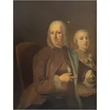 Retrato de Caballero Con Descendiente, FRANCIA, FINALES DEL SIGLO XVIII, Óleo sobre tela