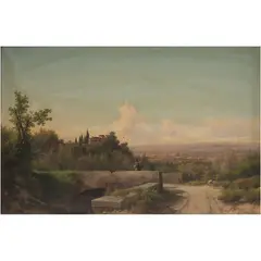 Guido Agostini, VISTA DE FLORENCIA, Óleo sobre telaFirmado al frente "Agostini"