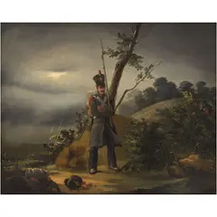 Escena Con Militar, FRANCIA, CA., 1900, Óleo sobre tela