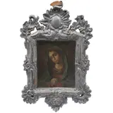 Virgen Dolorosa, MÉXICO, SIGLO XVIII, Óleo sobre lámina de cobre