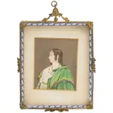 MÉXICO, SIGLO XIX by Retrato de Doña Paz Villamil, Óleo sobre lámina de marfil, sold Oct 2024