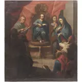 Jesús Entre los Doctores, MÉXICO, SIGLO XVIII, Óleo sobre tela