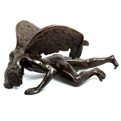 Juan de Dios, ÁNGEL CAÍDO, Bronce, patinado en color marrón