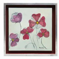 Ana Lms, Sin título (Flores), Mixta sobre tela