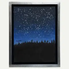 Ana Lms, Sin título (noche estrellada), Mixta sobre tela