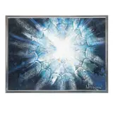 Firmado Wallcut, Abstracto azul, Óleo sobre tela