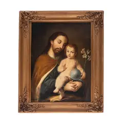 San José Con El Niño, MÉXICO, SIGLO XX, Óleo sobre tela