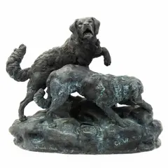Perros de Caza*, FRANCIA, PRINCIPIOS DEL SIGLO XX, Bronce, patinados en color negro