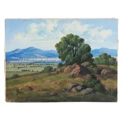 Jesús Orozco Martínez, Paisaje con árbol, Óleo sobre tela