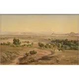 VALLE DE MÉXICO DESDE EL TEPEYAC, CA. by José María Velasco Gómez Obregón, 1890, Óleo sobre cartón duro preparado, offered Sep 2024