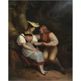Édouard Pingret, ESCENA GALANTE, Óleo sobre tela