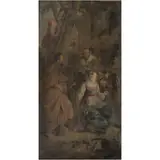 Escena Costumbrista Con Hilandera, EUROPA , SIGLO XVIII, Óleo sobre tela