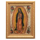 Virgen de Guadalupe, MÉXICO, SIGLO XX, Óleo sobre lámina de zinc