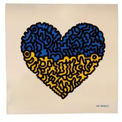 Sam Cox, Doodle for Ukraine, Giclée sobre papel sin número de tiraje