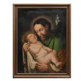 MÉXICO, FINALES DEL SIGLO XIX by San José Con El Niño, Óleo sobre tela, sold Sep 2024