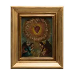 MÉXICO, SIGLO XIX by Inmaculado Corazón de María, Óleo sobre lámina de cobre, offered Sep 2024