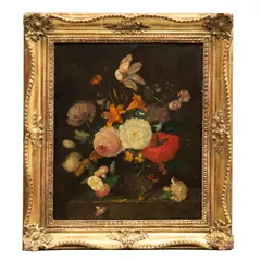 Bouquet by Franz Xaver Pieler, Óleo sobre madera, sold Sep 2024
