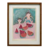 Trinidad Osorio, Niñas con sandía, Grabado P / T