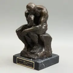 SIGLO XX by El Pensador*, Bronce, patinado en color marrón; con base de mármol negro, sold Aug 2024