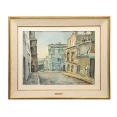 Ignacio Beteta, Vista de calle, 1969, Acuarela sobre papel