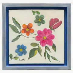 Ana Lms, Sin título (Flores), Mixta sobre tela