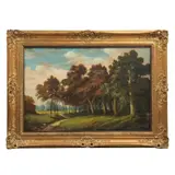 Firmado "nederho", Paisaje boscoso, Óleo sobre tela