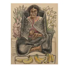 Takayoshi Ito, Mujer chamula, 1975, Acuarela y grafito sobre papel
