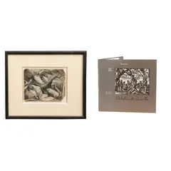 Abelardo Ávila, Proyecto para litografía: paisaje, Carboncillo sobre papel