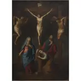 Calvario, MÉXICO, SIGLO XVIII, Óleo sobre lámina de cobre