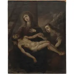 la Lamentación, MÉXICO, SIGLO XVIII, Óleo sobre tela