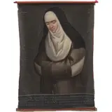 MÉXICO, FINALES DEL SIGLO XVIII by Retrato de Profesión de Monja Capuchina, Óleo sobre tela, sold Aug 2024