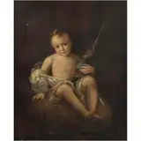FRANCIA, SIGLO XIX by Retrato de Niño Con Marioneta, Óleo sobre tela, sold Aug 2024