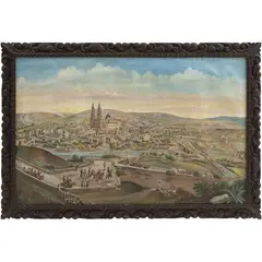 Léon Trousset, VISTA DE SAN JUAN DE LOS LAGOS, Óleo sobre tela