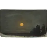 José Inés Tovilla, PAISAJE CON LUNA, Técnica mixta sobre papel
