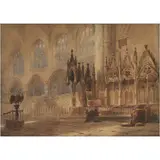 INTERIOR DE IGLESIA by Mariano Fortuny Marsal, Acuarela sobre papel, sold Aug 2024