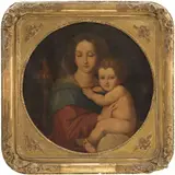 VIRGEN DE LA SILLA by A la Manera de Rafael Sanzio, Óleo sobre tela, offered Aug 2024