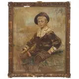 Jean Laudy, RETRATO DE NIÑO, Óleo sobre tela