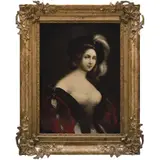 ITALIA, SIGLO XVIII by Retrato de Dama Con Sombrero, Óleo sobre lámina, offered Aug 2024
