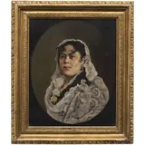Retrato de Dama, ESPAÑA, SIGLO XIX, Óleo sobre tela