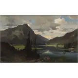 August Lohr, PAISAJE CON LAGO, Óleo sobre tela