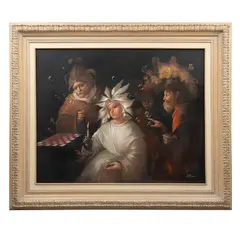Heriberto Méndez, Juego de ajedrez en burbujas, Óleo sobre tela