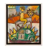 Víctor Cha'Ca, Untitled, Óleo y arena sobre tela