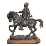 Carlos Espino, GRAL. FRANCISCO VILLA A CABALLO, 1982, Bronce, patinado en color marrón; con base de madera