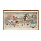 Utagawa Unimasa, Captura del Castillo de Bako en las Islas Taiwanesas, Xilografía sobre papel